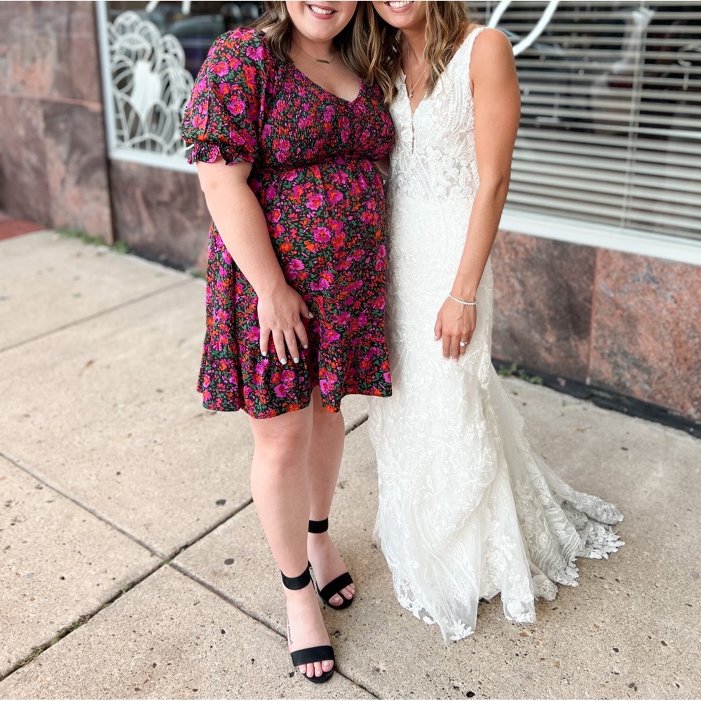 Black Floral Print Dress